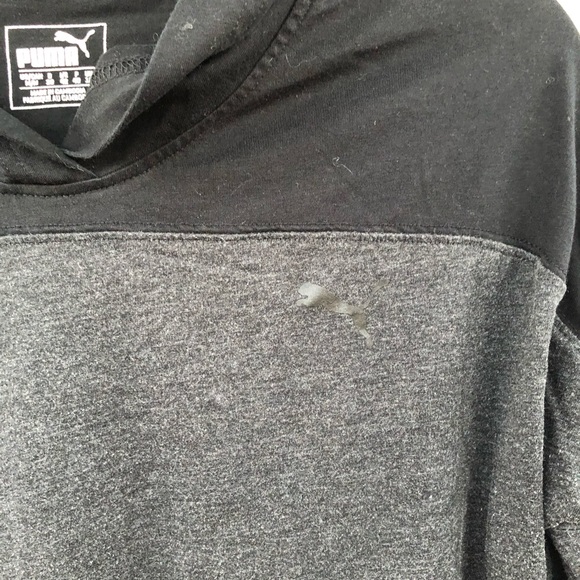 Puma Hoodie Black Thumbhole Ruched Sleeve - Picture 3 of 5